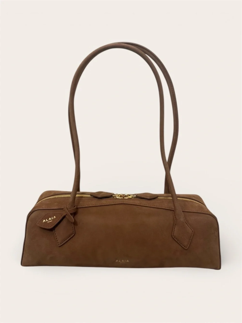Alaia Le Teckel medium nubuck shoulder bag-brown - Picture 3 of 3
